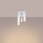 Plafonnier Lagos 5 tubes métal blanc GU10 allumé