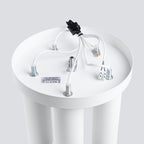 Plafonnier Lagos 5 tubes métal blanc GU10, gros plan allumé
