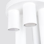 Plafonnier Lagos 5 tubes métal blanc GU10, détail de la structure