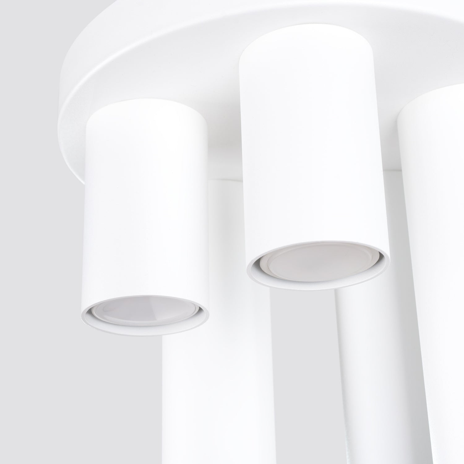 Plafonnier Lagos 5 tubes métal blanc GU10, détail de la structure