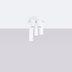 Plafonnier Lagos 5 tubes métal blanc GU10 de profil