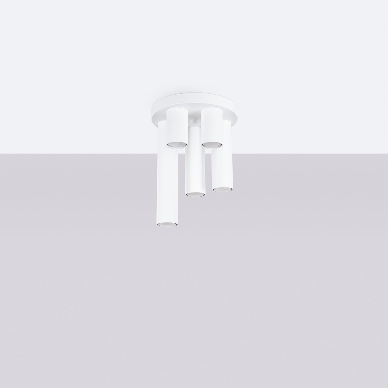 Plafonnier Lagos 5 tubes métal blanc GU10 de profil