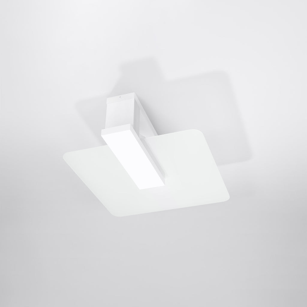 Plafonnier Lappo bois blanc, détail de la structure bois et verre