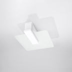 Plafonnier Lappo bois blanc, détail de la structure bois et verre