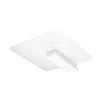 Plafonnier Lappo bois blanc, grande plaque de verre opale et structure bois
