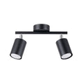 Plafonnier Lemmi 2 acier noir, 2 spots cylindriques orientables GU10 sur barre