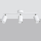 Plafonnier Lemmi 3 blanc de trois quarts, spots orientables