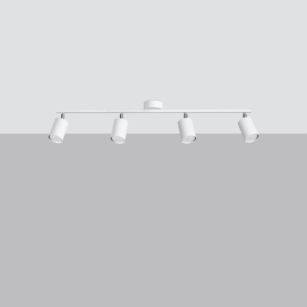 Plafonnier Lemmi 4 acier blanc GU10 de profil