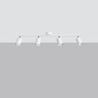 Plafonnier Lemmi 4 acier blanc GU10 de profil