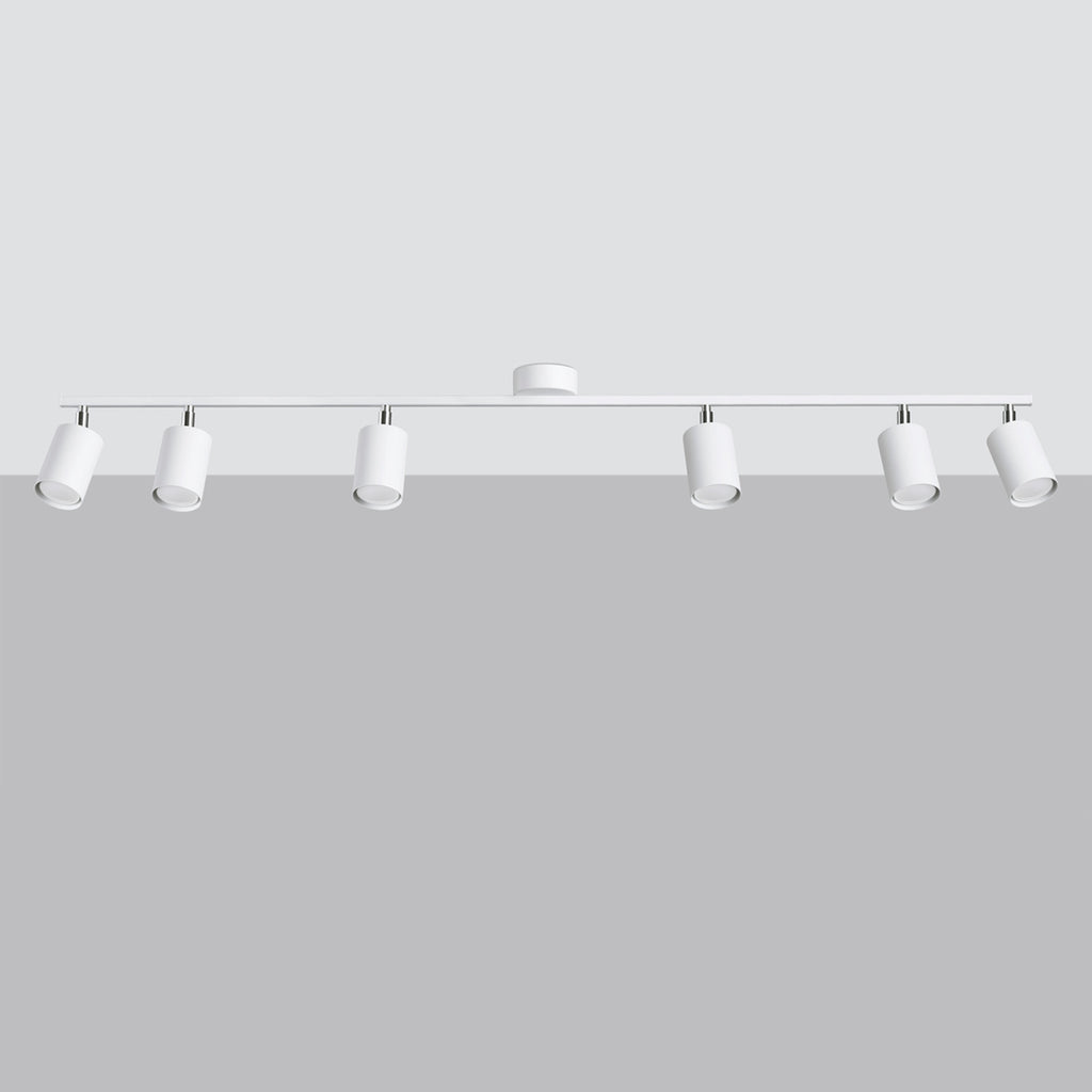 Plafonnier Lemmi 6 acier blanc GU10 de profil