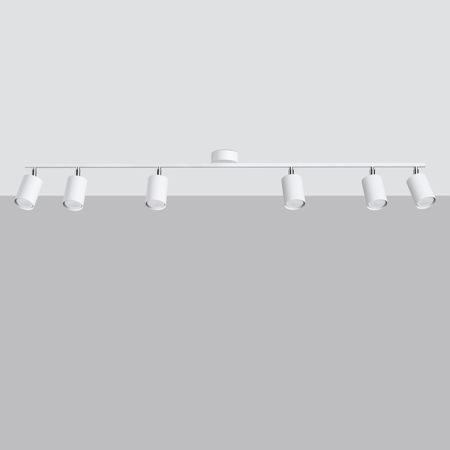 Plafonnier Lemmi 6 acier blanc GU10 de profil