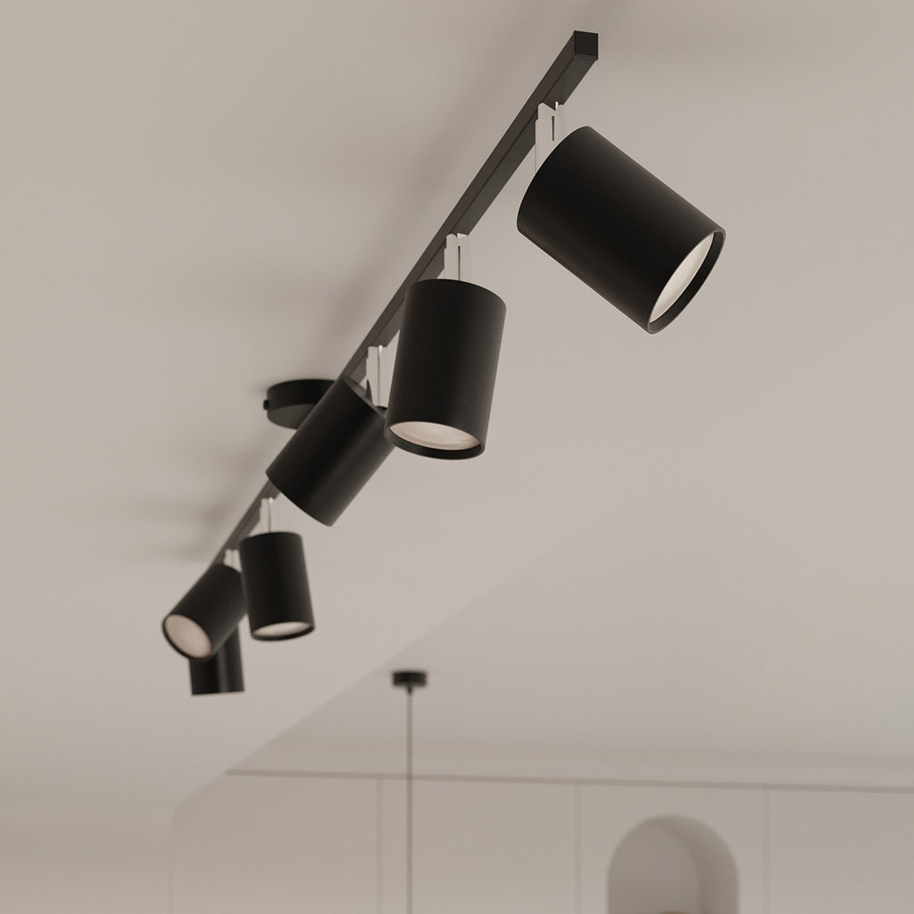 Plafonnier Lemmi 6 acier noir GU10 en ambiance