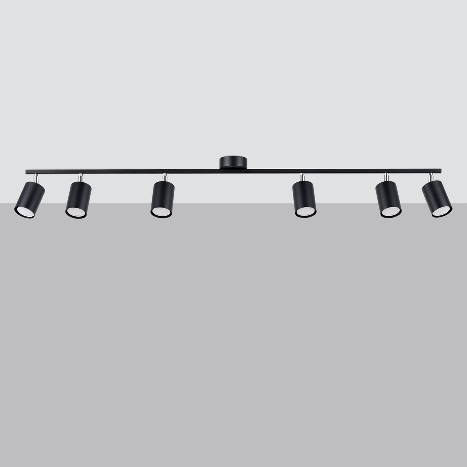 Plafonnier Lemmi 6 acier noir GU10 de profil