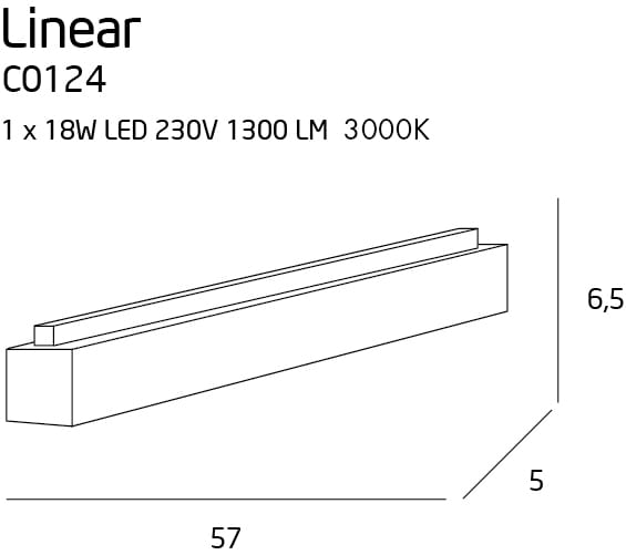 Dimensions Linear Deckenleuchte weiß