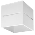 Plafonnier Lobo blanc, cube en aluminium ajouré