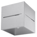 Plafonnier Lobo gris, cube en aluminium ajouré