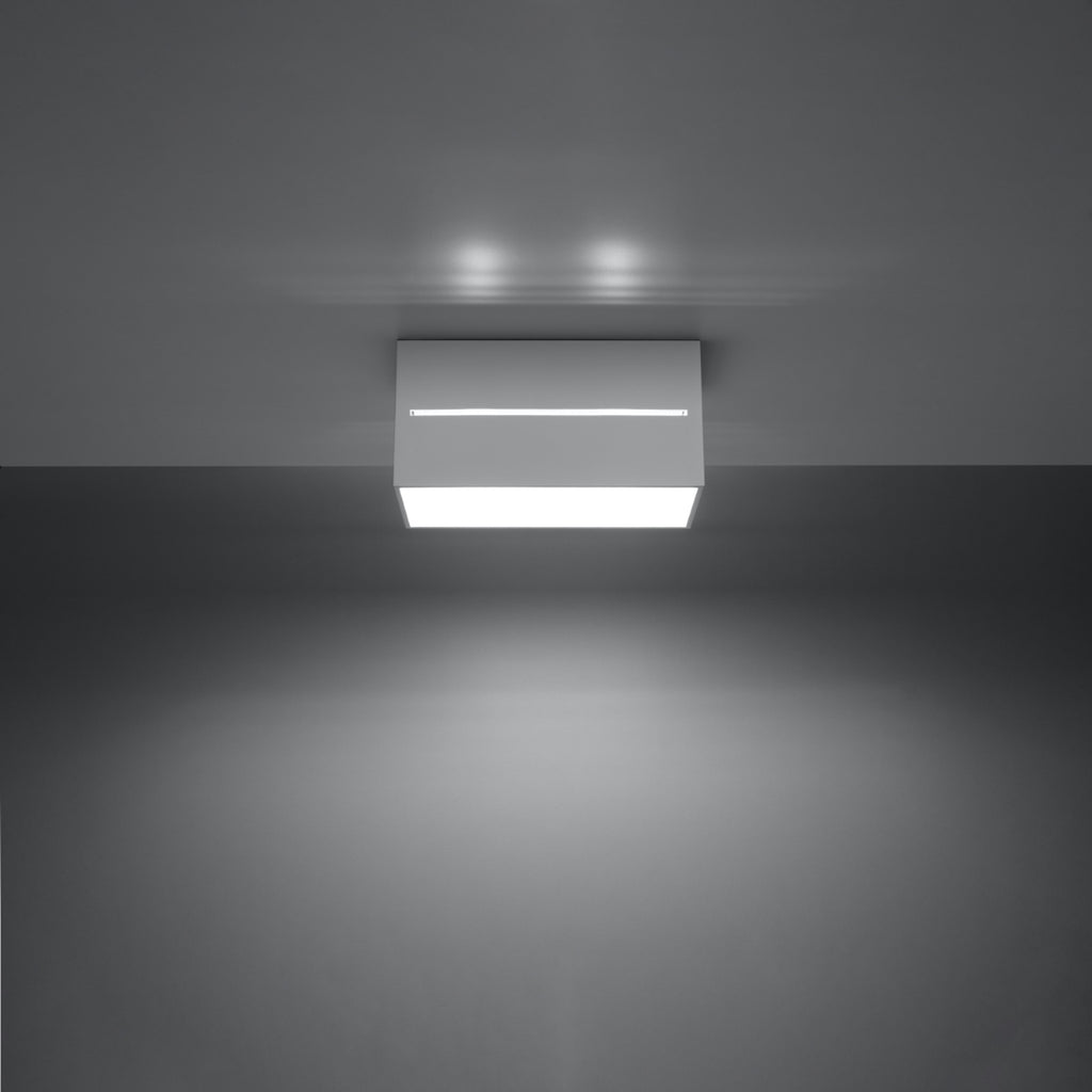 Plafonnier Lobo Maxi blanc, détail de la fente lumineuse