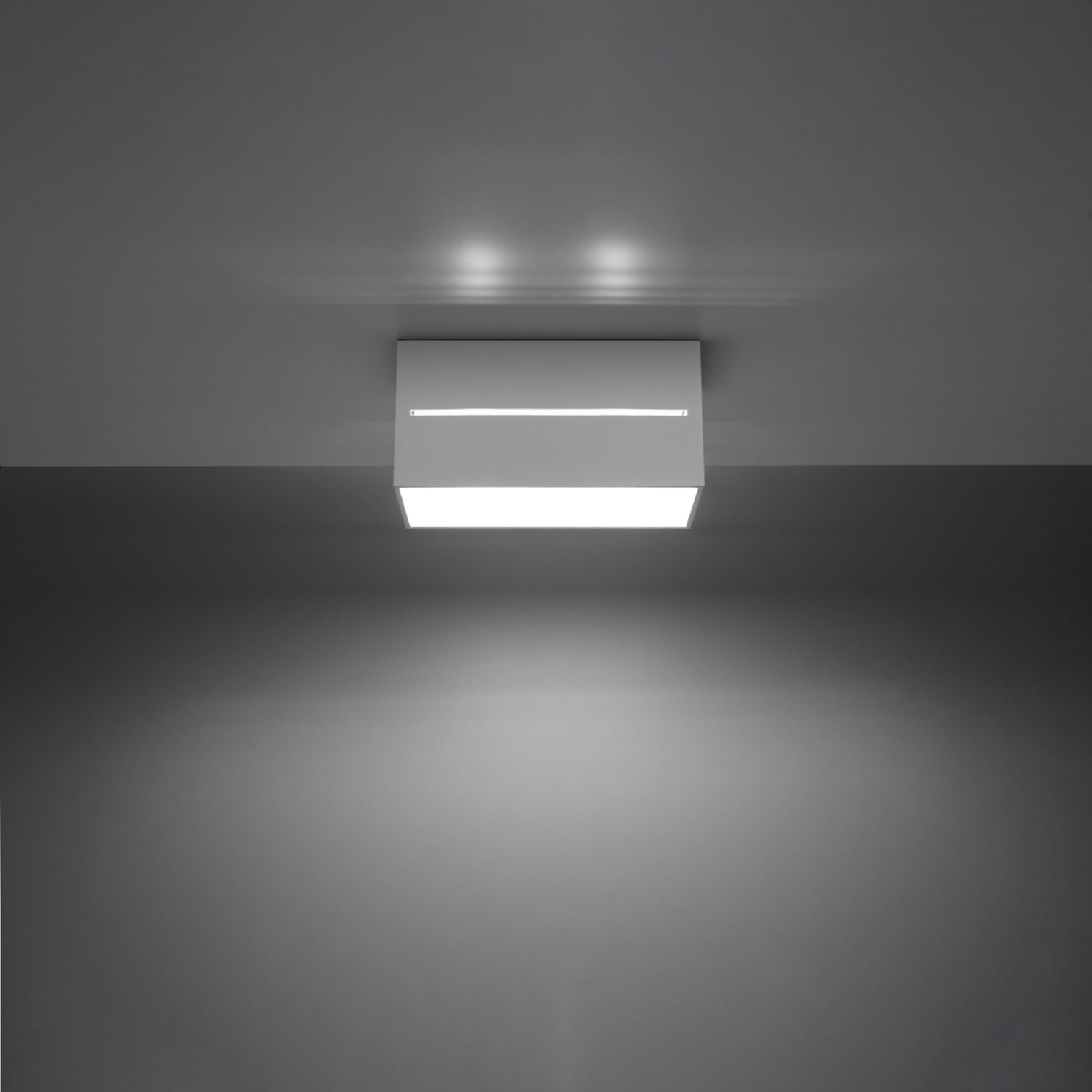Plafonnier Lobo Maxi blanc, détail de la fente lumineuse