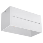 Plafonnier Lobo Maxi aluminium blanc à fente lumineuse, deux sources G9