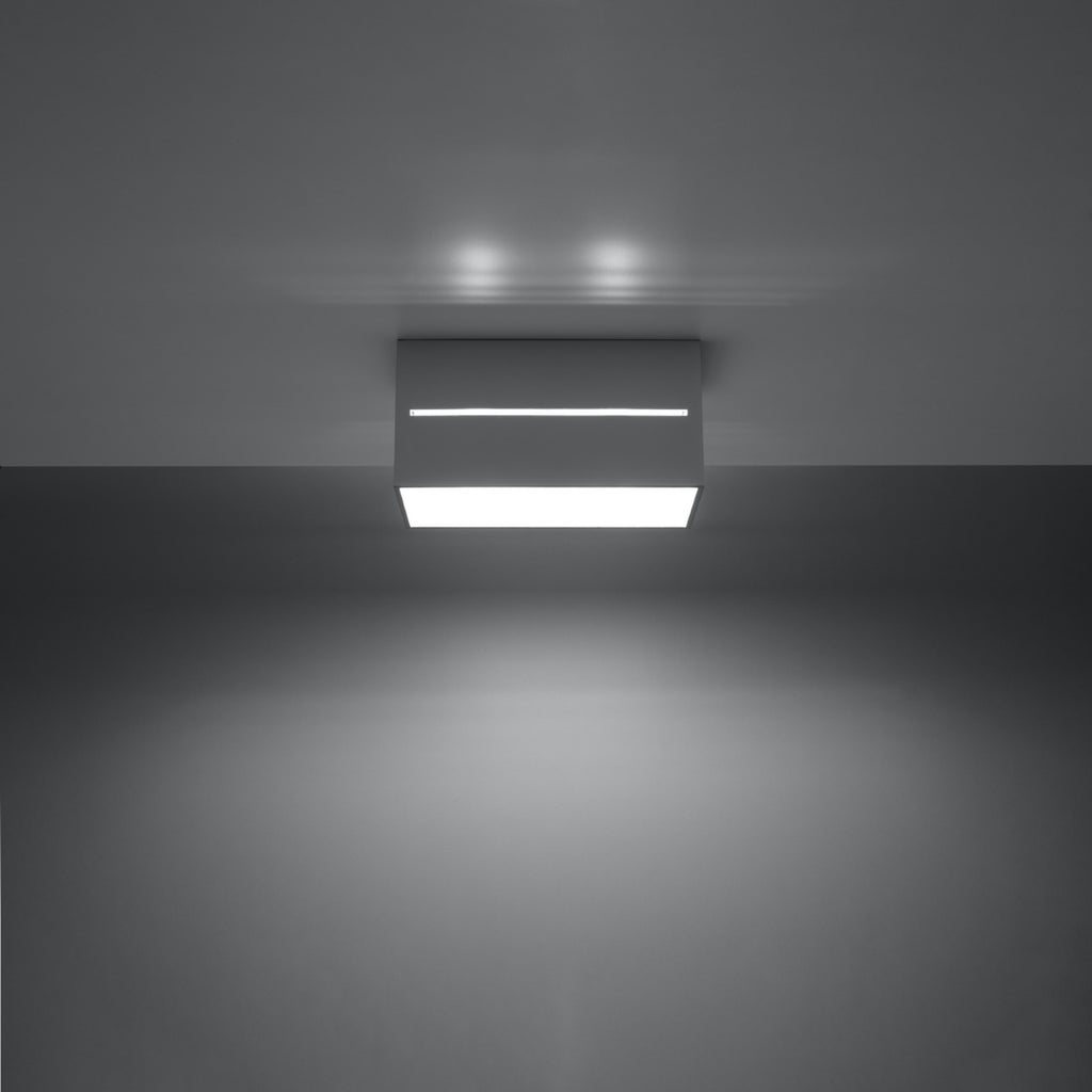 Plafonnier Lobo Maxi gris, détail de la fente lumineuse