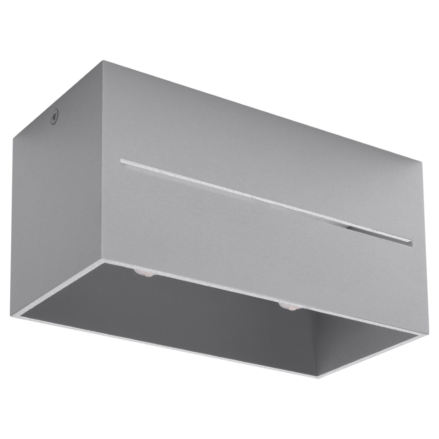 Plafonnier Lobo Maxi aluminium gris à fente lumineuse, deux sources G9