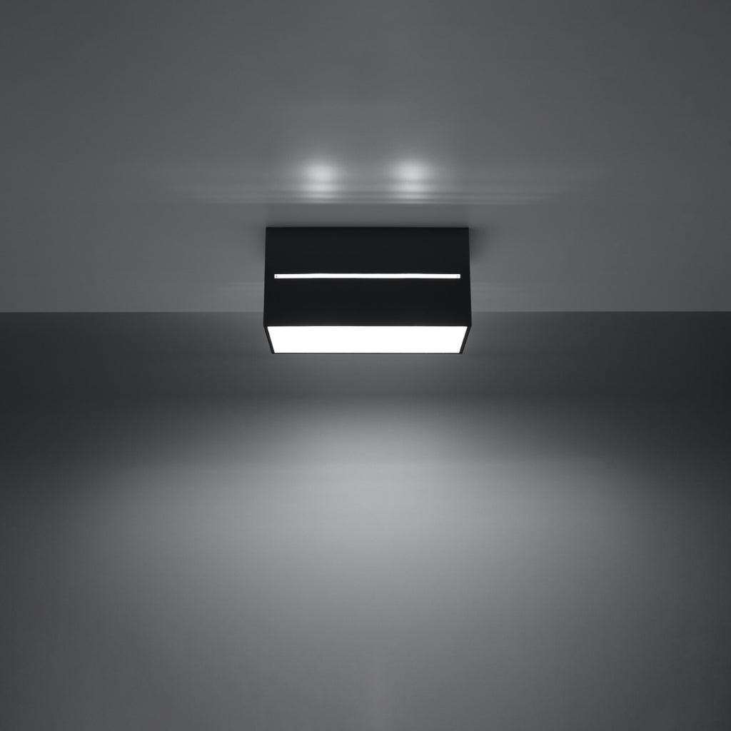 Plafonnier Lobo Maxi noir, détail de la fente lumineuse