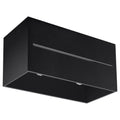 Plafonnier Lobo Maxi aluminium noir à fente lumineuse, deux sources G9