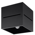 Plafonnier Lobo noir, cube en aluminium ajouré