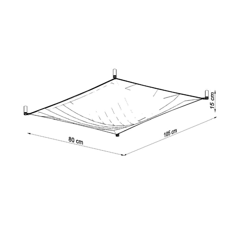 Dimensions Plafonnier Luna 1 tissu blanc LED T8