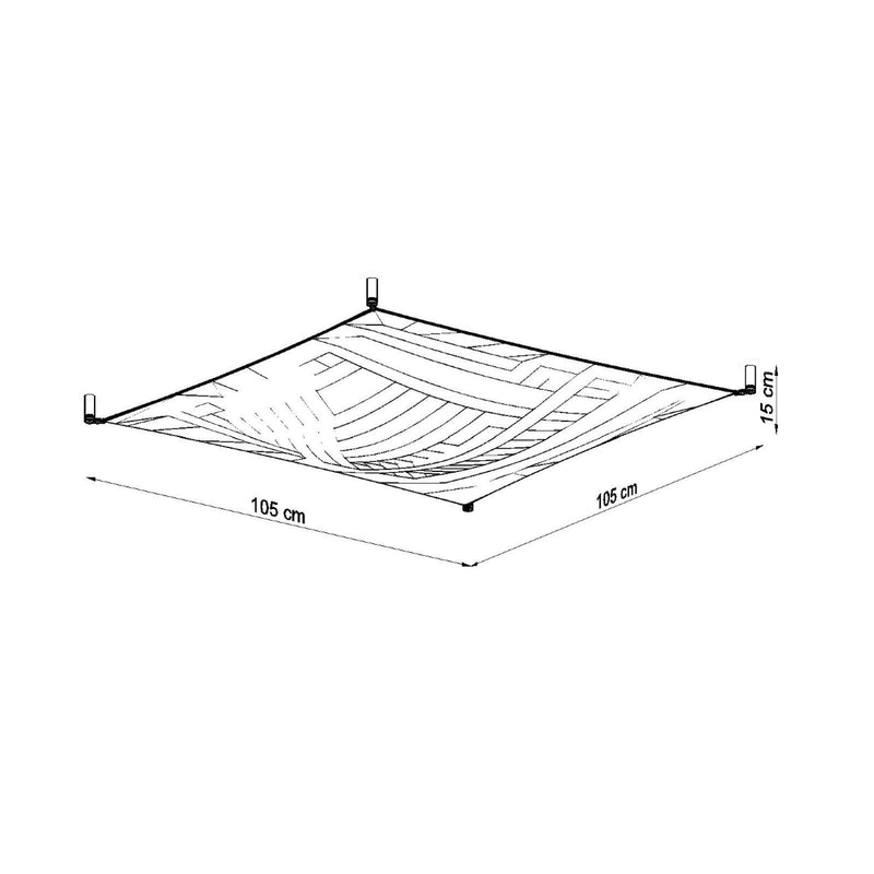 Dimensions Plafonnier Luna 2 tissu blanc 105 cm LED G13