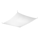 Plafonnier Luna 3, voile de tissu blanc tendu au plafond, vue de trois quarts