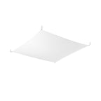 Plafonnier Luna 4, voile de tissu blanc tendu au plafond, vue de trois quarts
