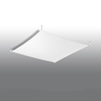 Plafonnier Luna 4 en tissu blanc, angle montrant la courbe de la toile tendue