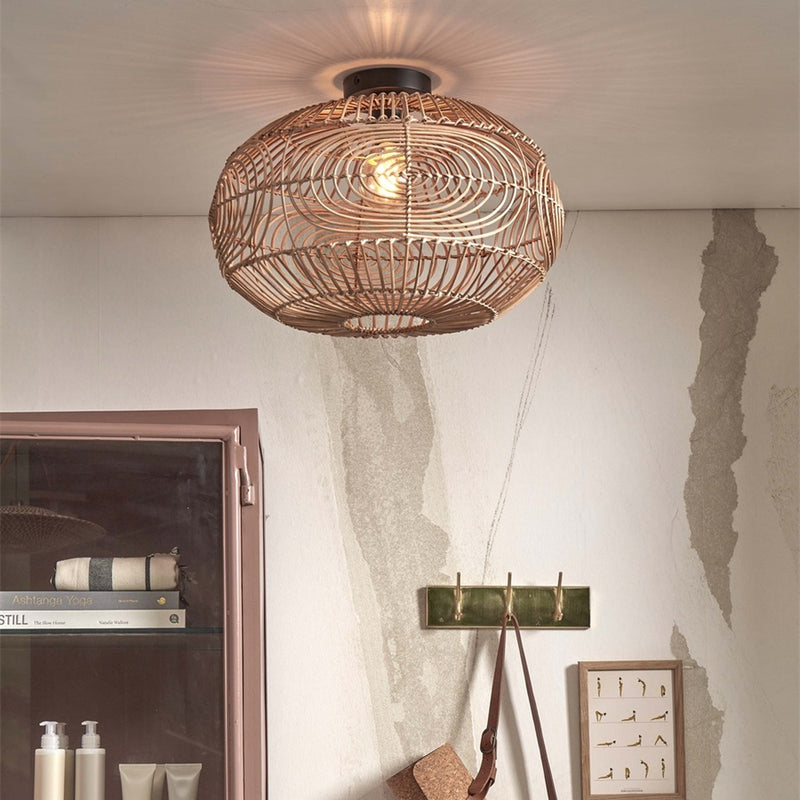Dimensions Plafonnier Madeira rotin naturel E27