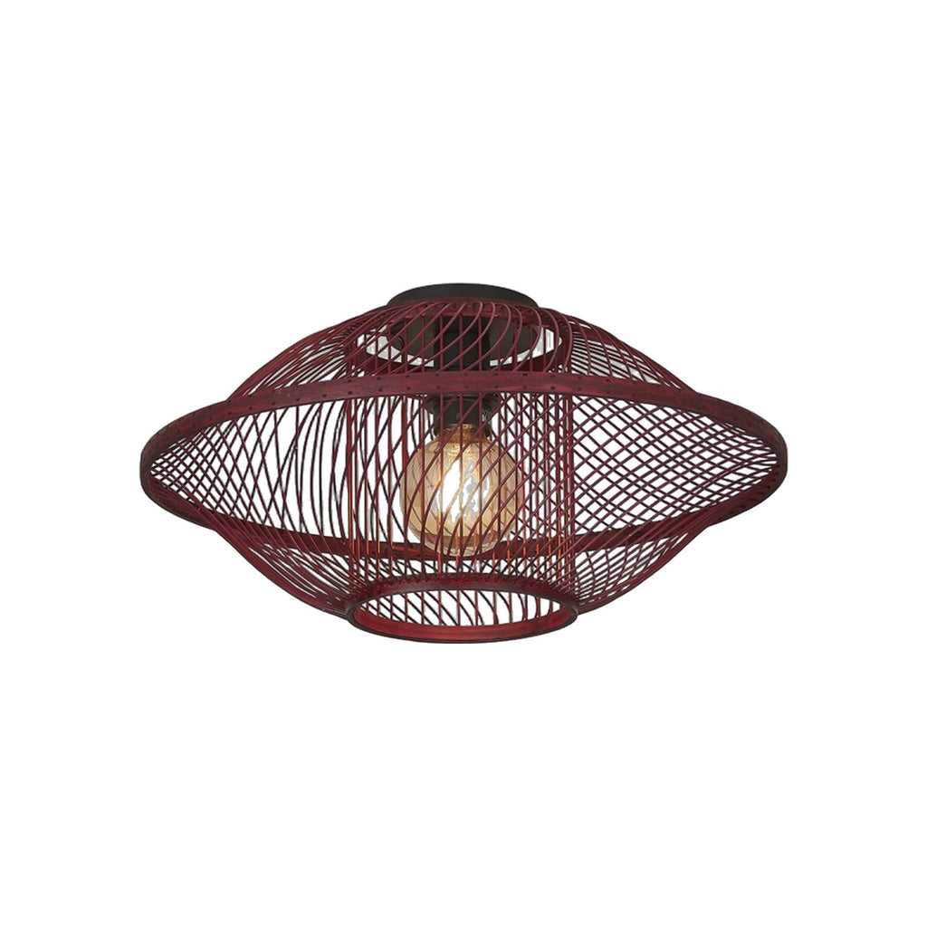 Plafonnier Maui bambou bordeaux 50 cm E27