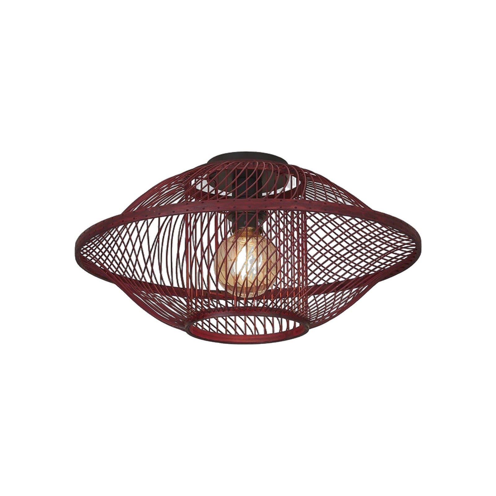 Plafonnier Maui bambou bordeaux 50 cm E27