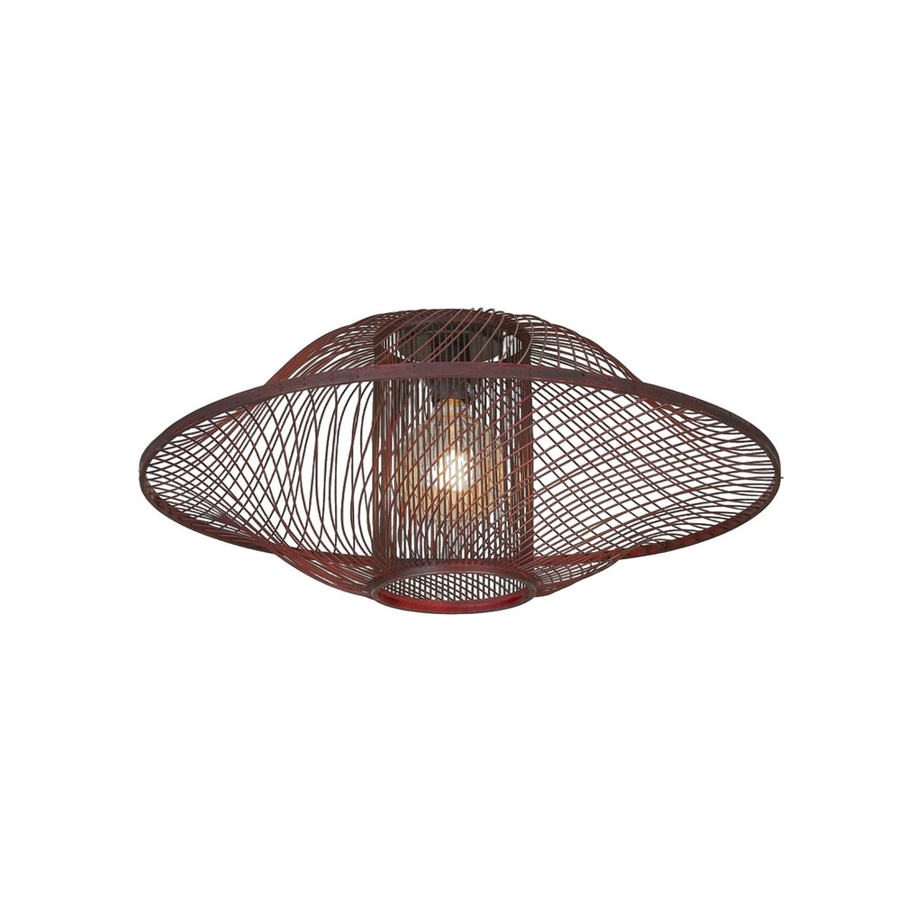 Plafonnier Maui bambou bordeaux 70 cm E27