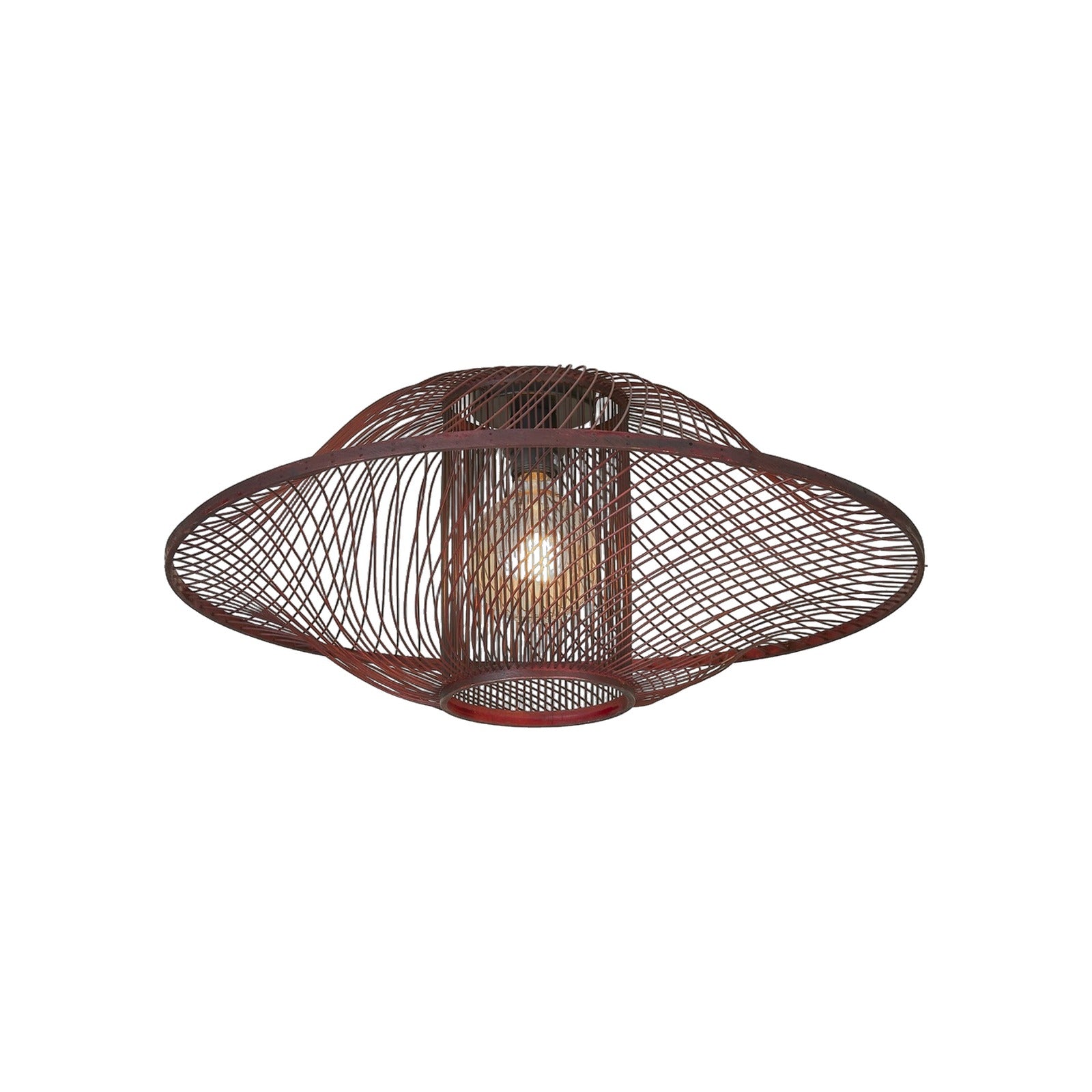 Plafonnier Maui bambou bordeaux 70 cm E27