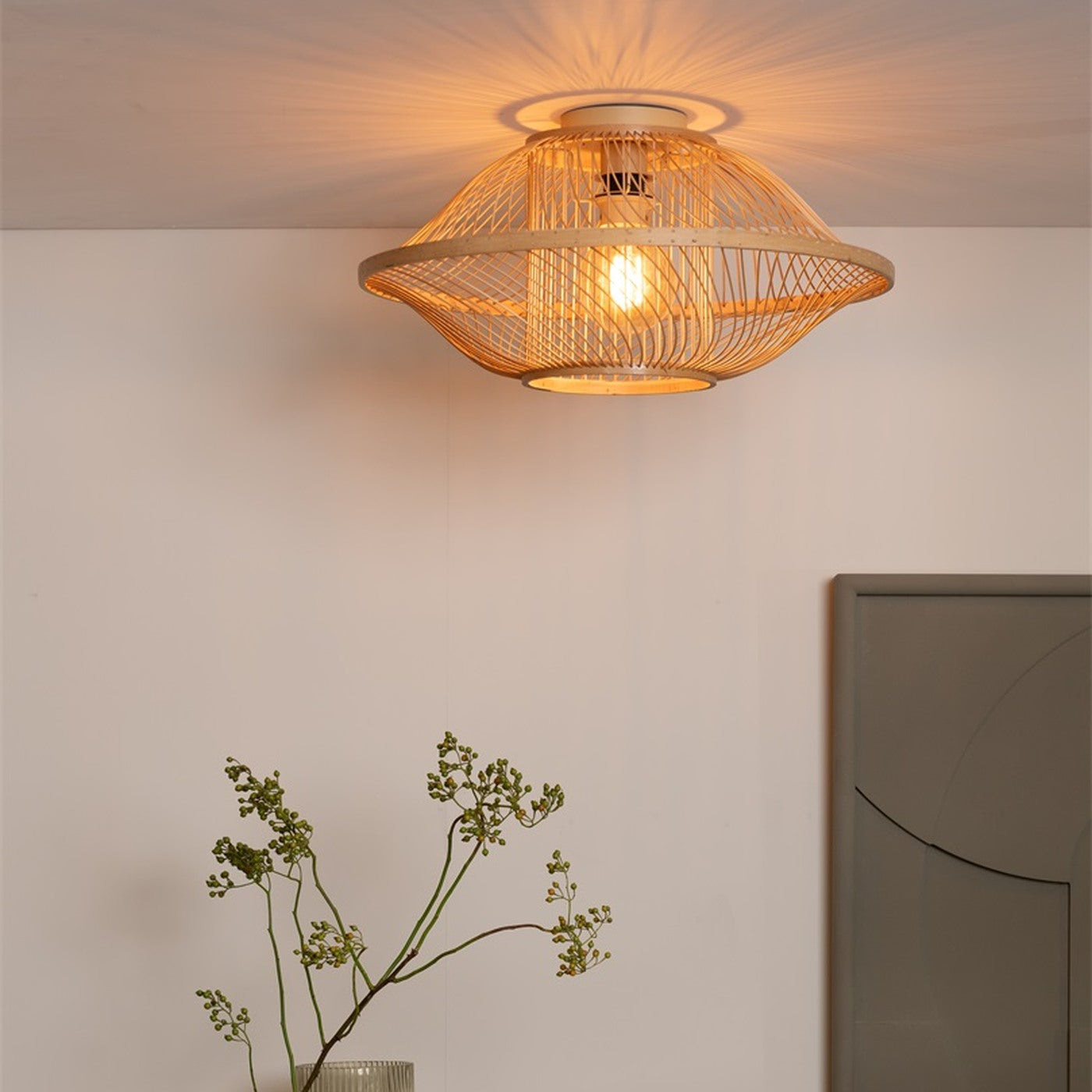 Plafonnier Maui bambou naturel 50 cm E27, vue 6