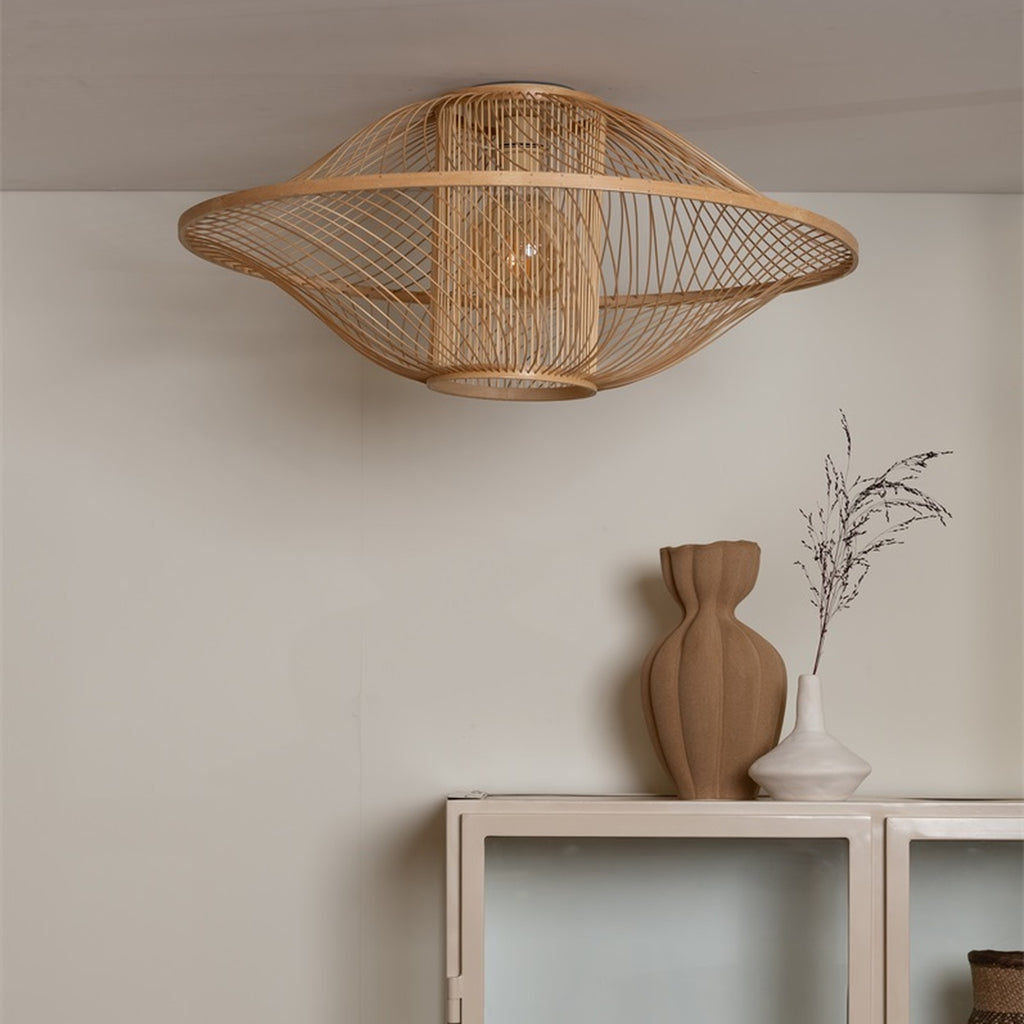 Plafonnier Maui bambou naturel 70 cm E27, vue 2