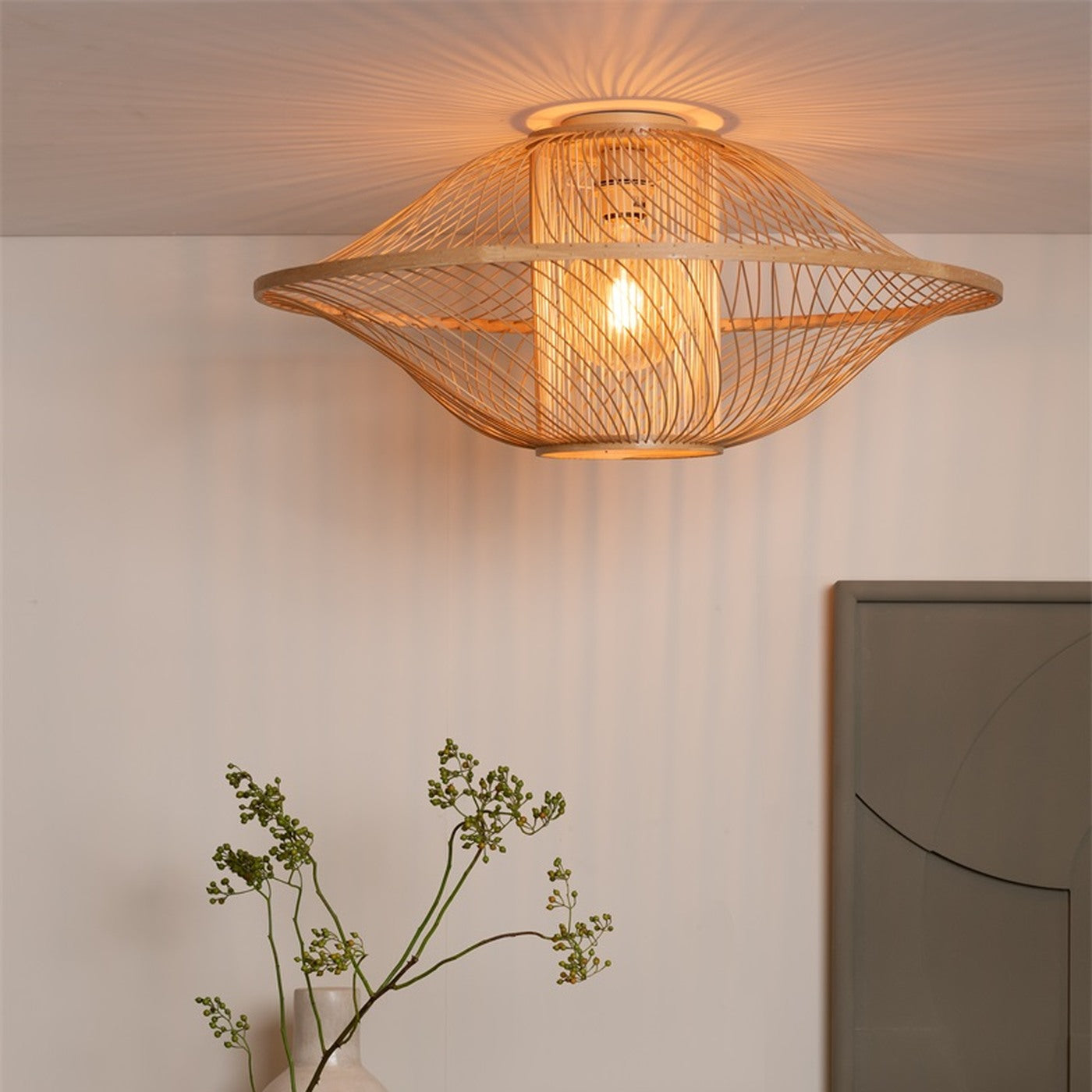 Plafonnier Maui bambou naturel 70 cm E27, vue 6