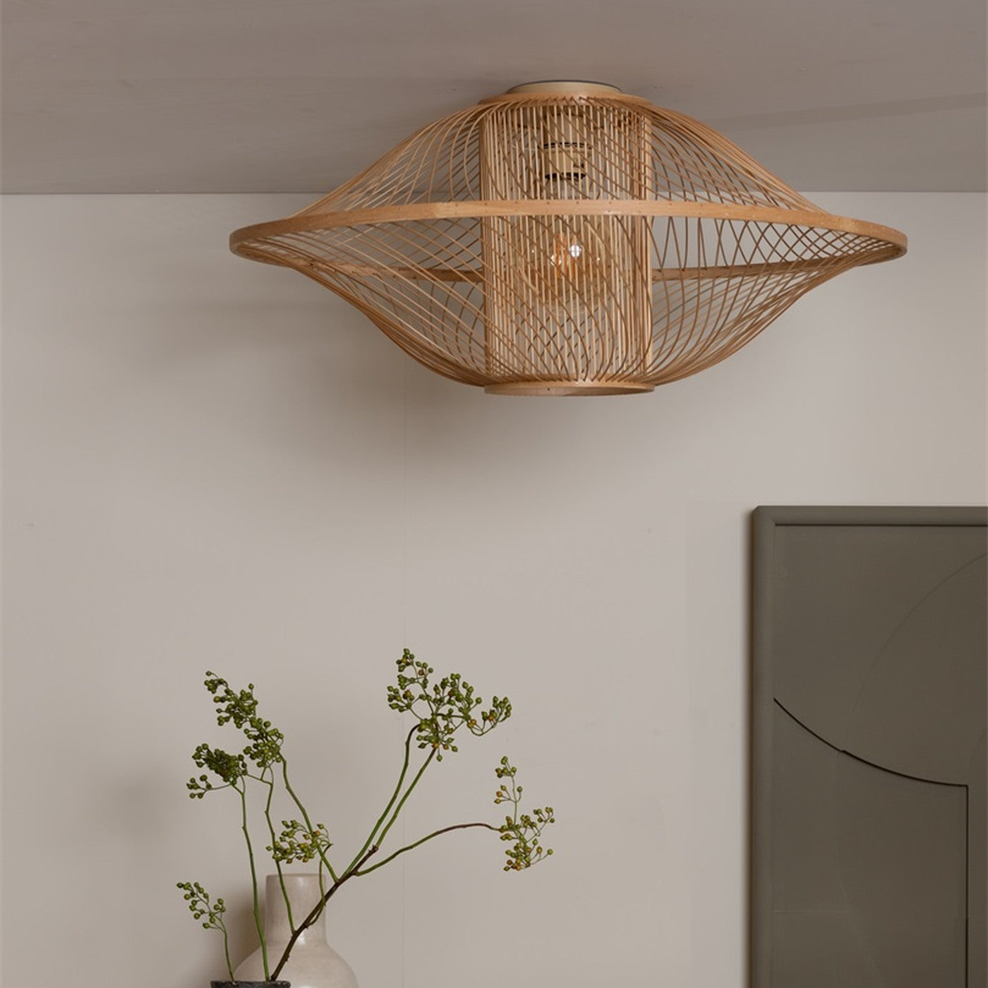 Plafonnier Maui bambou naturel 70 cm E27, vue 7