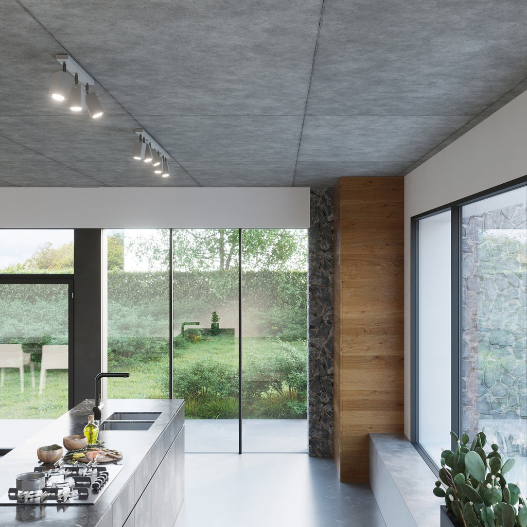 Luminaires Merida gris en situation dans une cuisine contemporaine