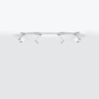 Plafonnier Merida rampe 4 spots acier blanc GU10, vue de profil