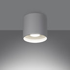 Plafonnier Mika aluminium blanc GU10 allumé, faisceau vers le bas