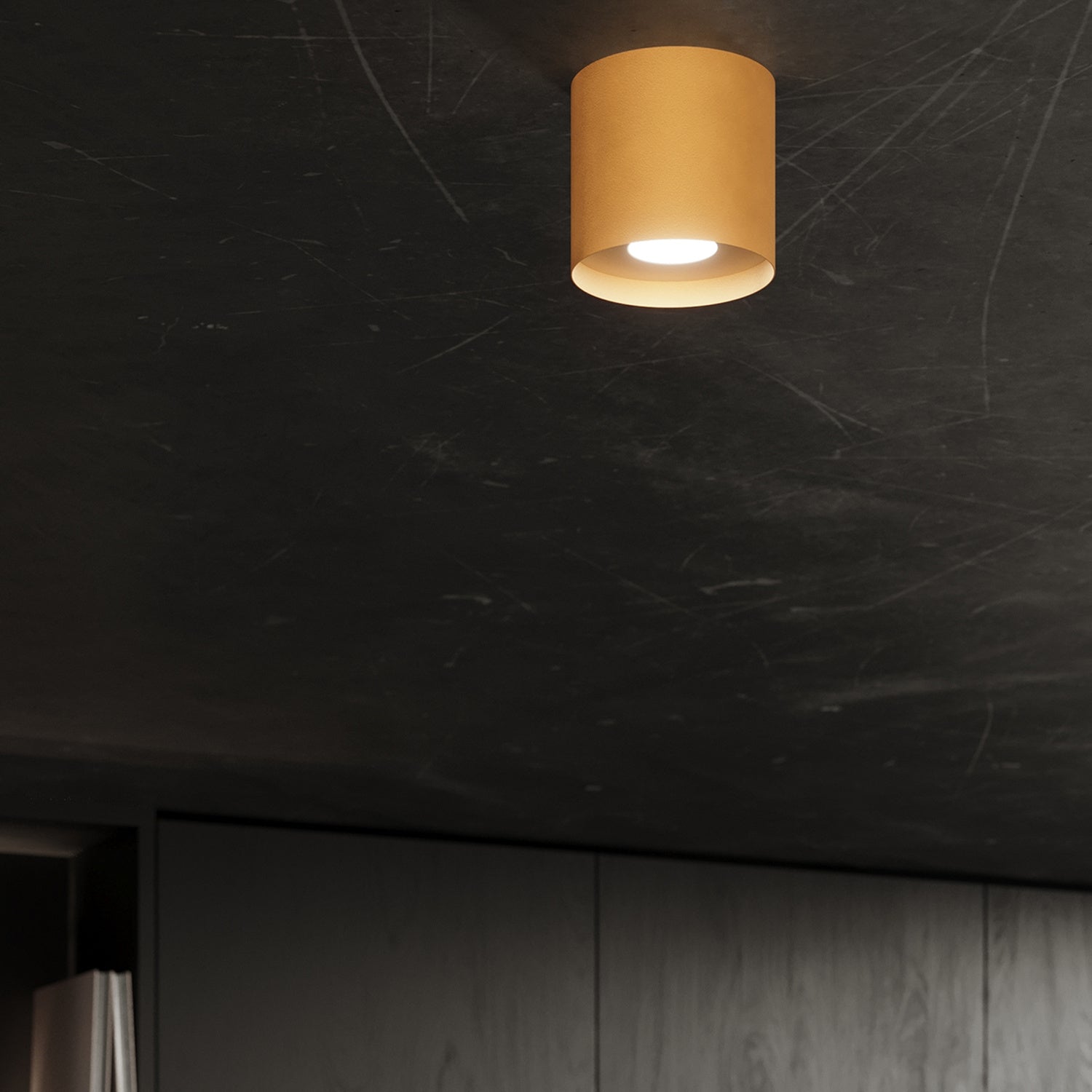 Plafonnier Mika aluminium doré GU10 en ambiance