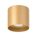 Plafonnier Mika aluminium doré GU10, cylindre d'aluminium doré, spot GU10 dirigé vers le bas