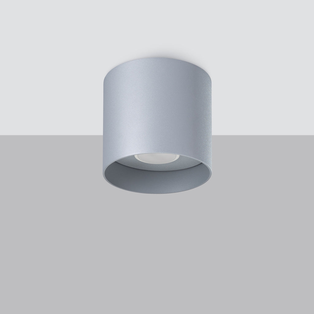 Plafonnier Mika aluminium gris GU10 de profil