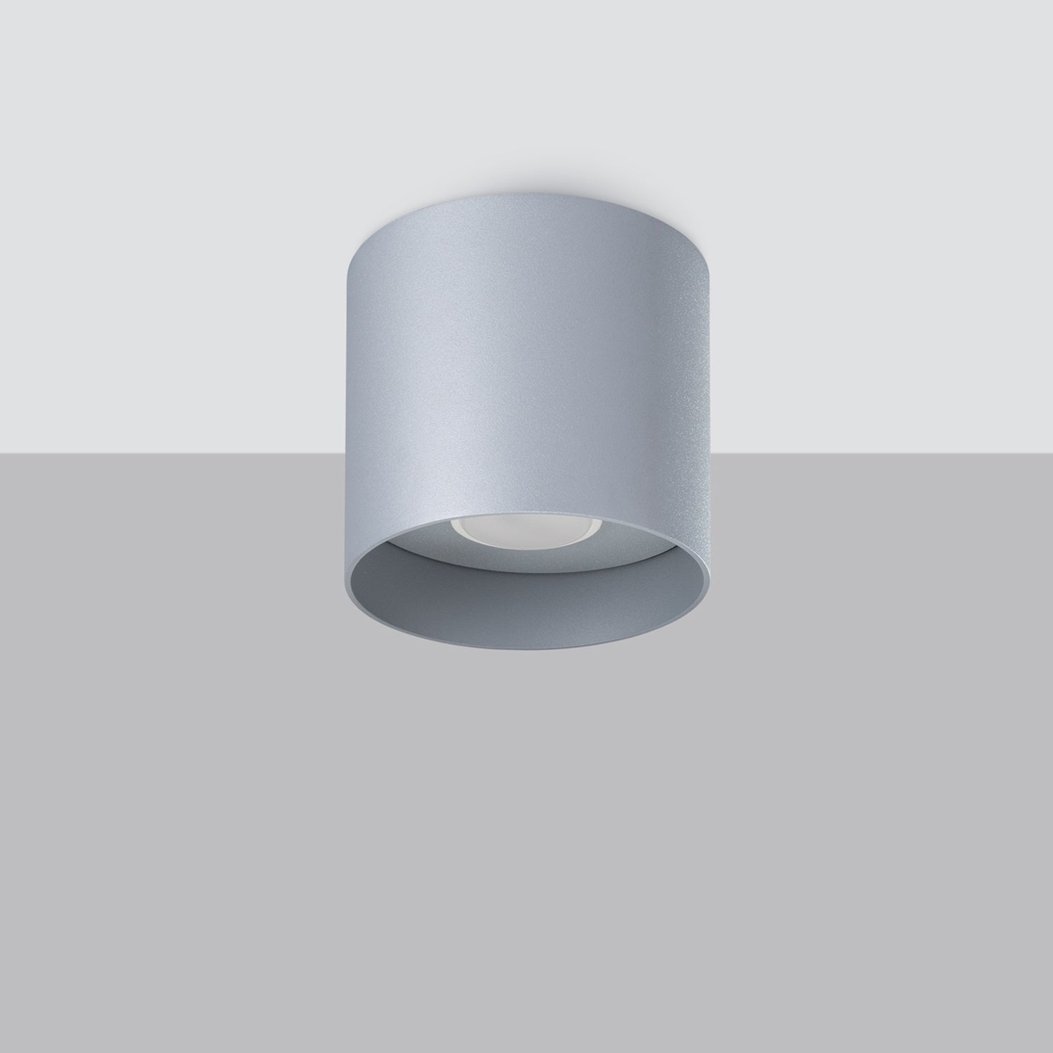 Plafonnier Mika aluminium gris GU10 de profil