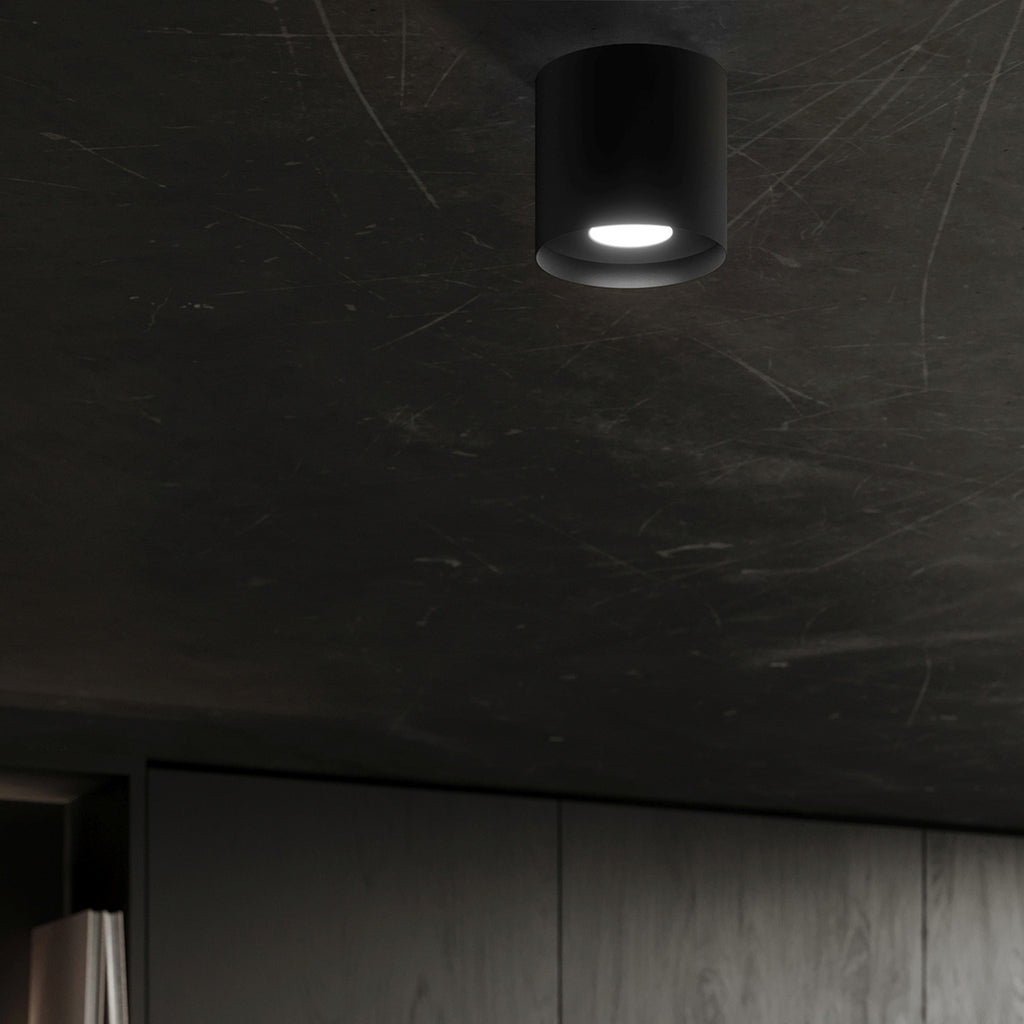 Plafonnier Mika aluminium noir GU10 en ambiance